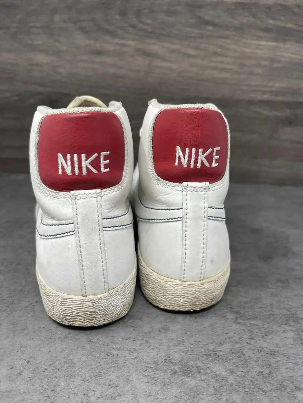 Nike Blazer Mid Sneakers Womens Size 8 White Red Athletic Trainer